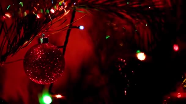 Decorazioni Vacanza Albero Natale Come Elemento Arredamento — Video Stock