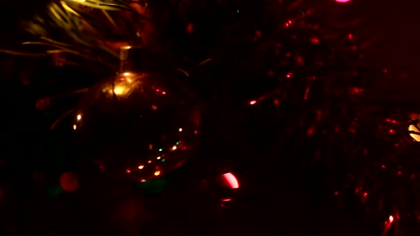 Weihnachtsschmuck Weihnachtsbaum Als Dekorationselement — Stockvideo