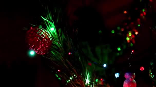 Weihnachtsschmuck Weihnachtsbaum Als Dekorationselement — Stockvideo