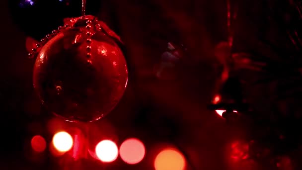 Weihnachtsschmuck Weihnachtsbaum Als Dekorationselement — Stockvideo