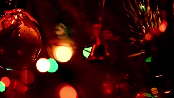 クリスマス ツリーの装飾の要素としての休日の装飾 — ストック動画