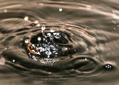 Bir varil petrolün yüzeyinde su sıçramalarına ve damla