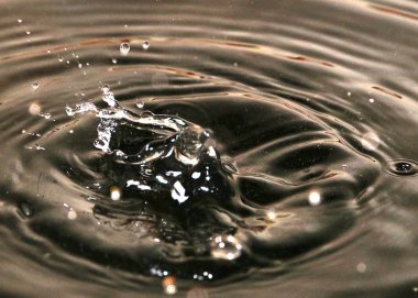 Bir varil petrolün yüzeyinde su sıçramalarına ve damla