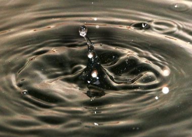 Bir varil petrolün yüzeyinde su sıçramalarına ve damla