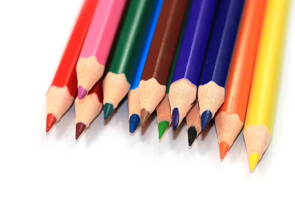 Set Colored Pencils Tool Drawing — Stock Photo, Image