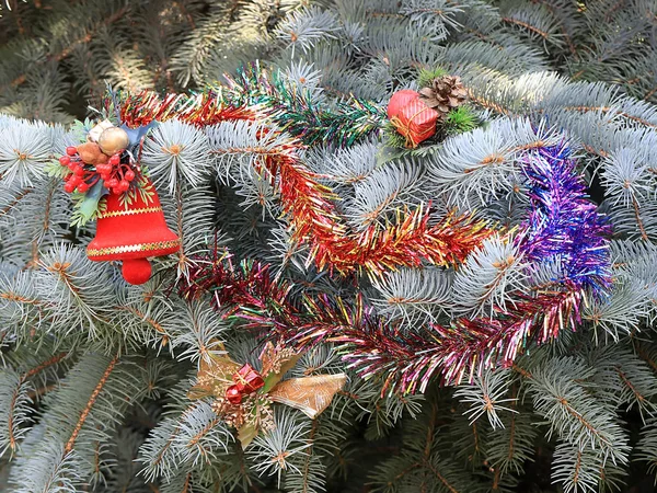 Dekoration Neujahrsbaum Als Teil Der Vorbereitung Auf Heiligabend — Stockfoto