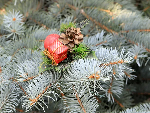 Ozdoby Stromeček Nový Rok Jako Součást Přípravy Štědrý Den — Stock fotografie