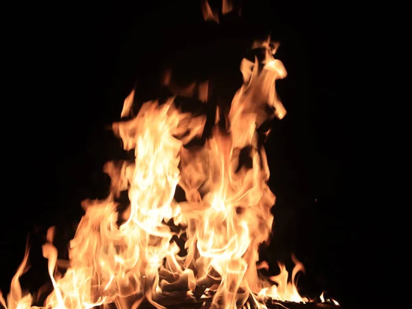 Hohe Temperatur Von Offenem Feuer Und Flammen Beim Brennen — Stockfoto