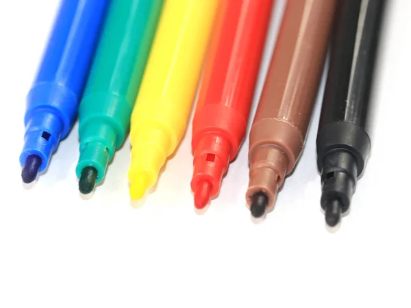 Sett Med Fargede Filtpenner Kreativitet Tegning – stockfoto