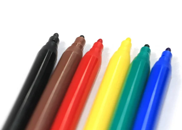 一套彩色毡尖笔 用于创作和绘画 — 图库照片