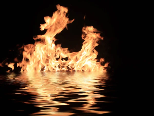 Яркие Языки Открытого Огня Поверхности Масла Пламя Хранилище Топлива — стоковое фото