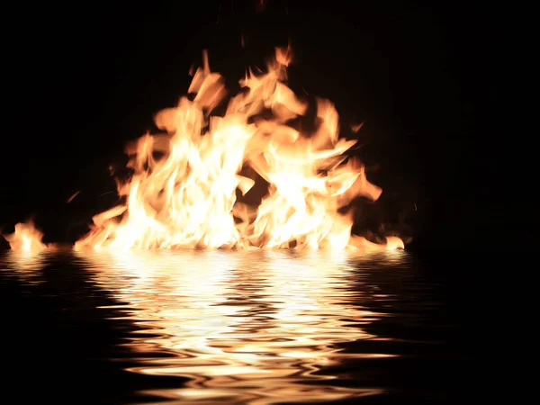 Яркие Языки Открытого Огня Поверхности Масла Пламя Хранилище Топлива — стоковое фото