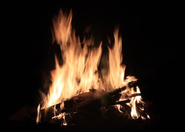 parlak alevler ve yangın kömür odun