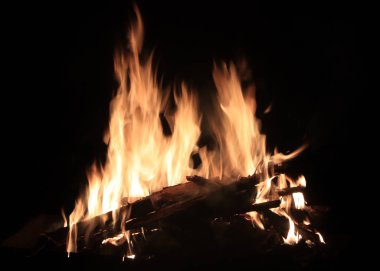 parlak alevler ve yangın kömür odun