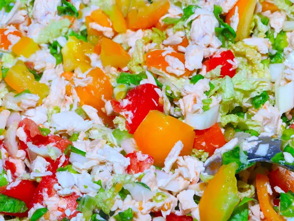 Insalata Con Pomodori Freschi Pepe Colazione — Foto Stock