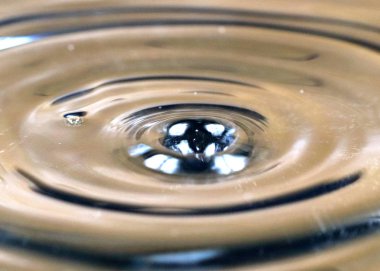 sıvı bir damla tarafından vurulduktan sonra su yüzeyinde desenler