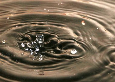 yağ damla sıvı yüzeyinde süslü desen oluşturmak