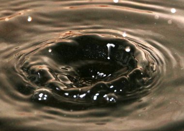 yağ damla sıvı yüzeyinde süslü desen oluşturmak