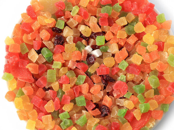 candied dried fruit and candy fruit as a morning treat