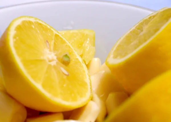 Vackra Skivor Färsk Citron För Matlagning — Stockfoto