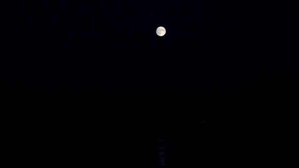 Luna Plină Lasă Semn Reflecție Suprafața Apei — Videoclip de stoc