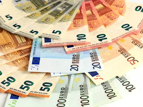 Conjunto Notas Bancárias Euros Como Elemento Estrutura Financeira Mundo — Fotografia de Stock