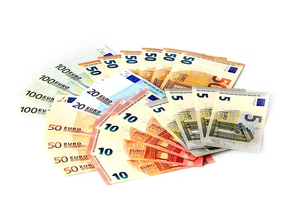 一堆欧元纸币作为世界金融结构的一个组成部分 — 图库照片