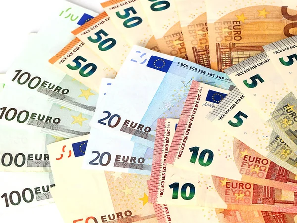世界の金融構造の要素としてユーロ紙幣の束 — ストック写真