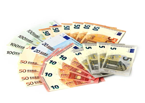 一堆欧元纸币作为世界金融结构的一个组成部分 — 图库照片