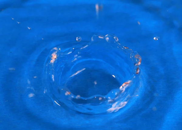 bizarre fantasy patterns on the surface of the liquid after hitting the water