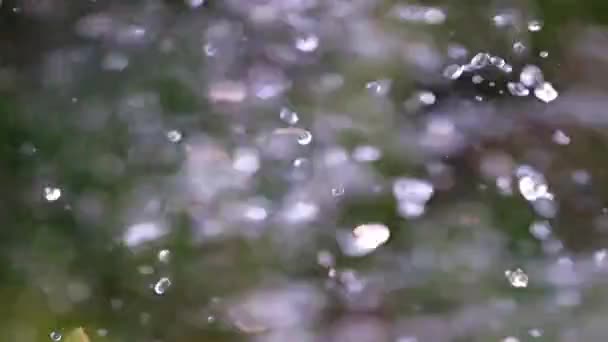 Капля Воды Бурном Потоке Чистой Жидкости — стоковое видео