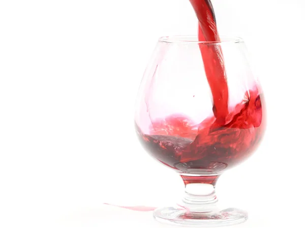 Fluxo Vinho Cria Padrões Quando Derramando Copo — Fotografia de Stock