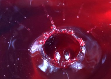 bir sıvı yüzeyine karşı Struck zarif su damlacığı şekli