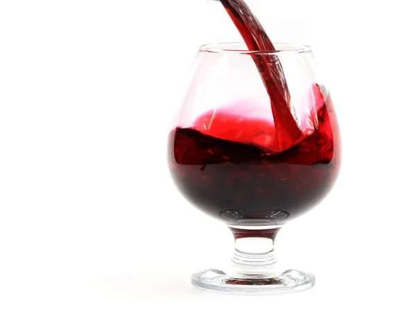 Uva Vino Rosso Creare Bellissimi Modelli Quando Versa Bicchiere — Foto Stock
