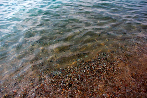 Bela Praia Areia Com Água Mar Clara — Fotografia de Stock