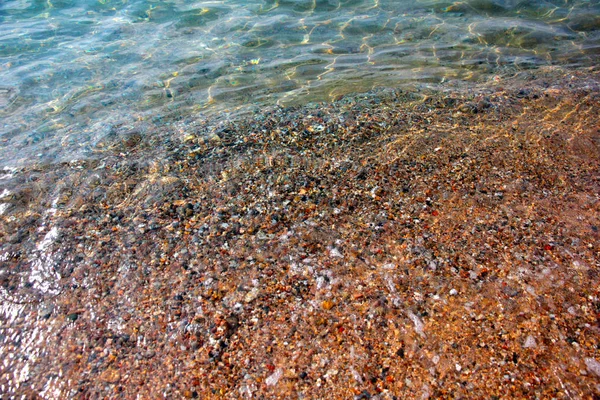 Bela Praia Areia Com Água Mar Clara — Fotografia de Stock