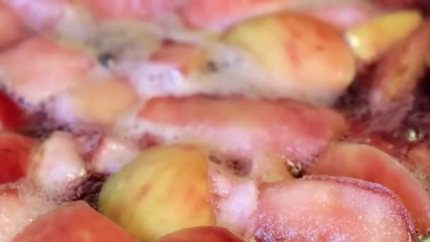 Agua Hirviendo Preparación Compota Frutas Secas — Vídeos de Stock