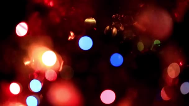 Verschwommene Lichter Festlicher Illumination Als Dekorationselement — Stockvideo