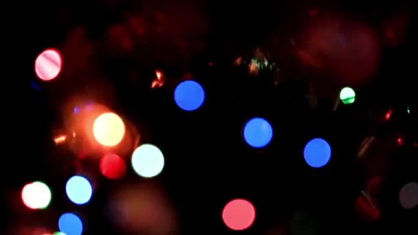 Verschwommene Lichter Festlicher Illumination Als Dekorationselement — Stockvideo