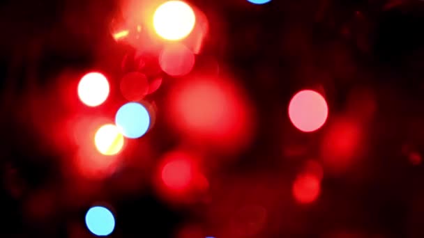 Θολά Φώτα Εορταστική Φωτισμού Ένα Στοιχείο Του Ντεκόρ — Αρχείο Βίντεο