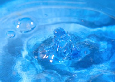 bir damla su isabet sonra sıvı yüzeyinde süslü desen