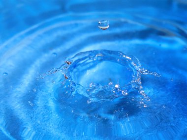 bir damla su isabet sonra sıvı yüzeyinde süslü desen