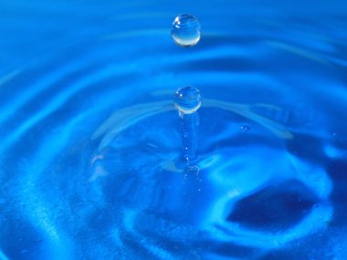 bir damla su isabet sonra sıvı yüzeyinde süslü desen