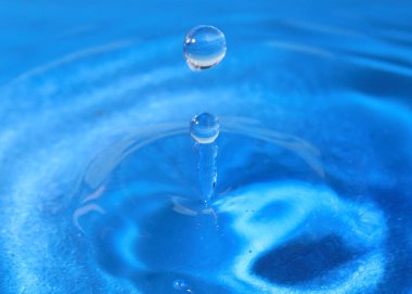 bir damla su isabet sonra sıvı yüzeyinde süslü desen