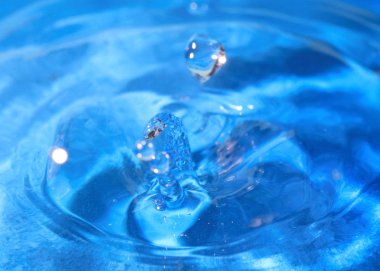 bir damla su isabet sonra sıvı yüzeyinde süslü desen