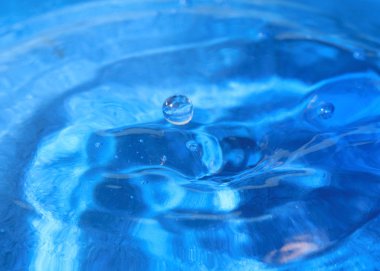 bir damla su isabet sonra sıvı yüzeyinde süslü desen