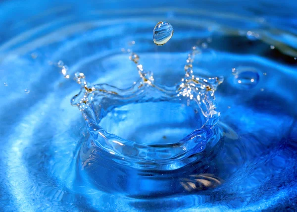 bir damla su isabet sonra sıvı yüzeyinde süslü desen