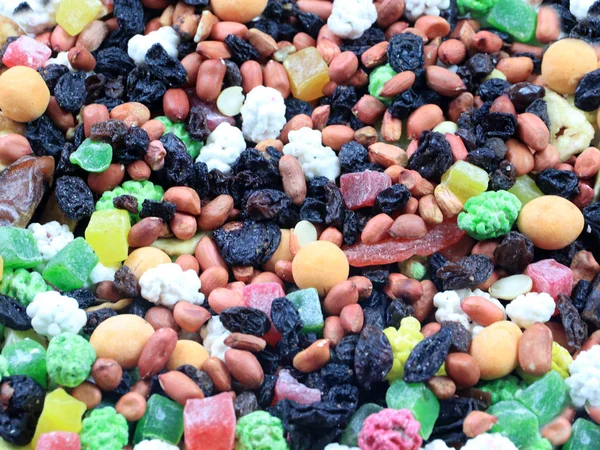 Gyümölcs Mix Egy Snack Diófélék Szárított Bogyók — Stock Fotó