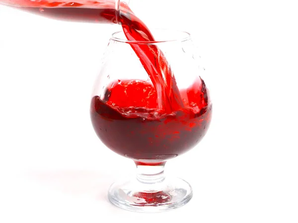 Jet Patterns Pouring Red Wine Glass — Stock Photo, Image