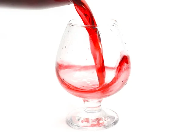 ジェット パターン グラスに赤ワインを注ぐとき — ストック写真